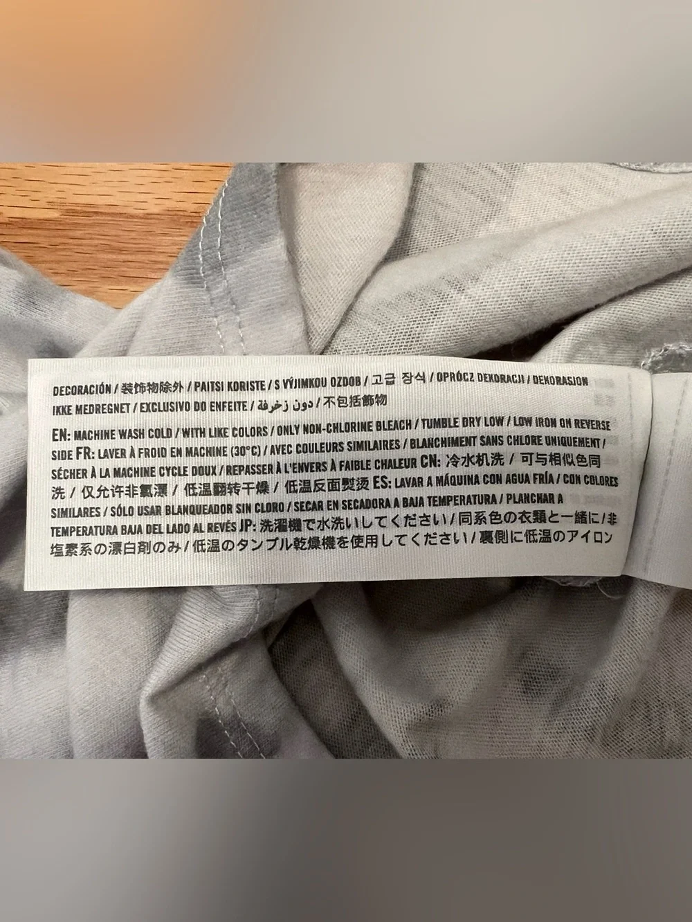 abercrombie kids light gray tie-dye crew tee